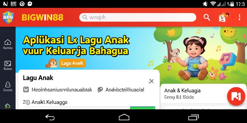 Tampilan antarmuka aplikasi BIGWIN88 untuk Lagu Anak