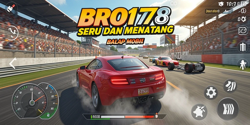 Antarmuka menarik dan responsif dalam balapan mobil.