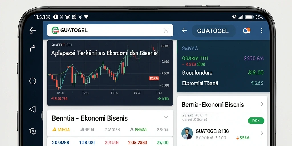 Antarmuka GUATOGEL menampilkan berita ekonomi dan bisnis terbaru.