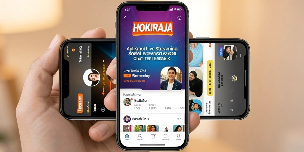 Antarmuka aplikasi HOKIRAJA saat Live Streaming dengan fitur interaksi.