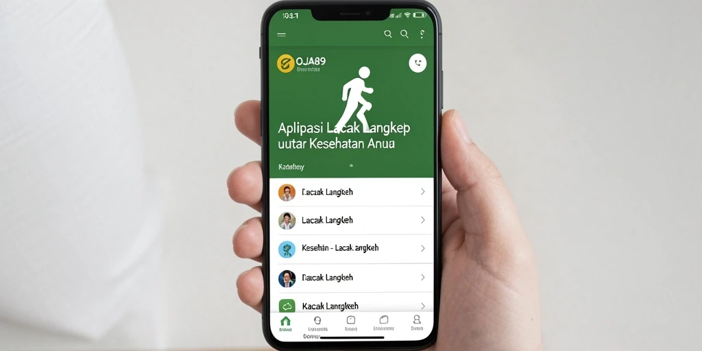 Tampilan antarmuka OJA89 menunjukkan fungsi pelacakan langkah yang jelas.