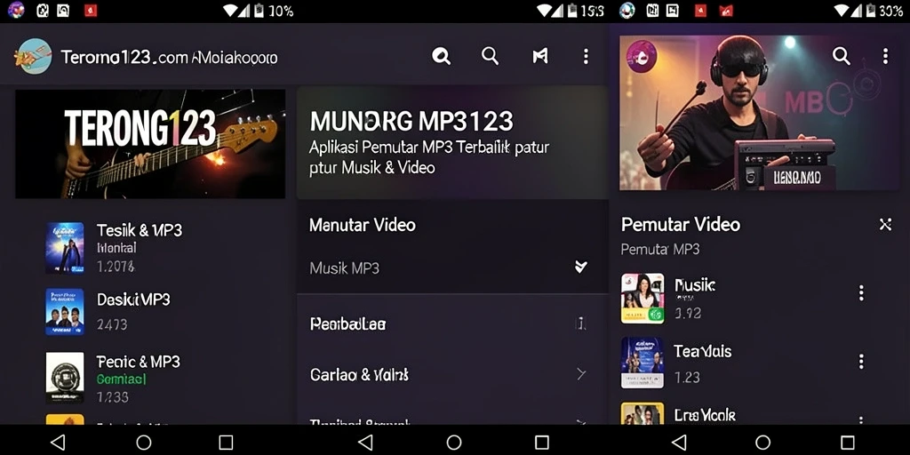 Tampilan antarmuka dari aplikasi TERONG123 yang modern dan fungsional.